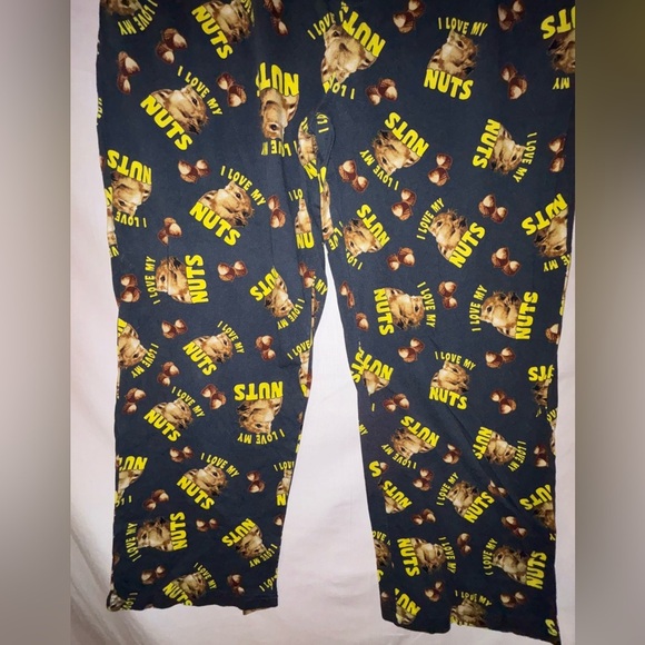 Joe Boxer Black Pajama Pants with I Love my Nuts Design - Picture 3 of 7